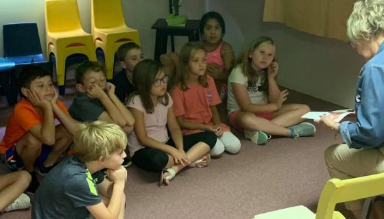 kids listening to a Sunday School class
